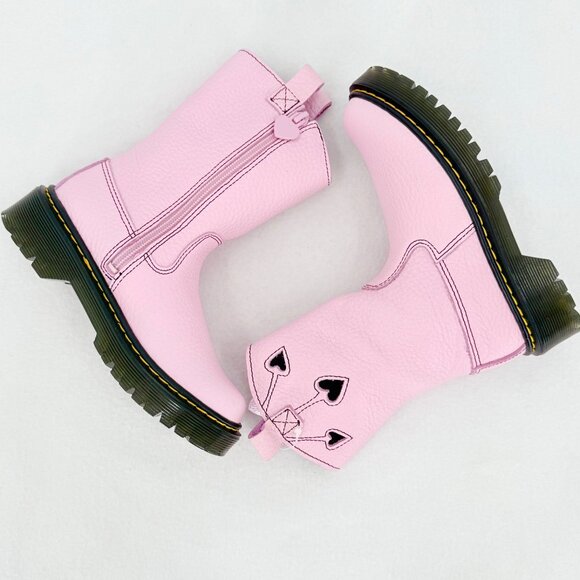 Dr. Martens Women's Pink Bex Heart Leather Boots Size US 6 Zip Side Closure NWOB - Picture 6 of 12